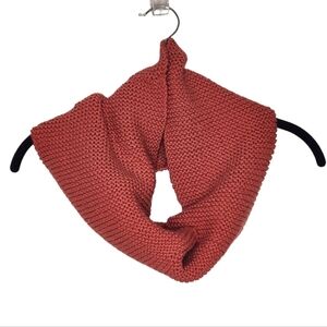 Handmade knit snood coral